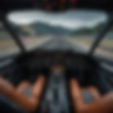 Immersive Cockpit Experience Detailed cockpit view of a racing simulator with realistic controls