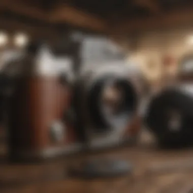 A Showcase of Vintage Gear in Extreme Sports Vintage extreme sports gear displayed creatively.