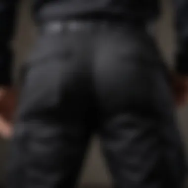 Examining the Material Quality of Rothco Black BDU Pants Material quality of Rothco Black BDU Pants close-up