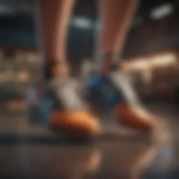 Close-up of Samba skate shoes showcasing unique design elements.