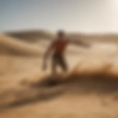 A vibrant community gathering at a popular sand surfing location.