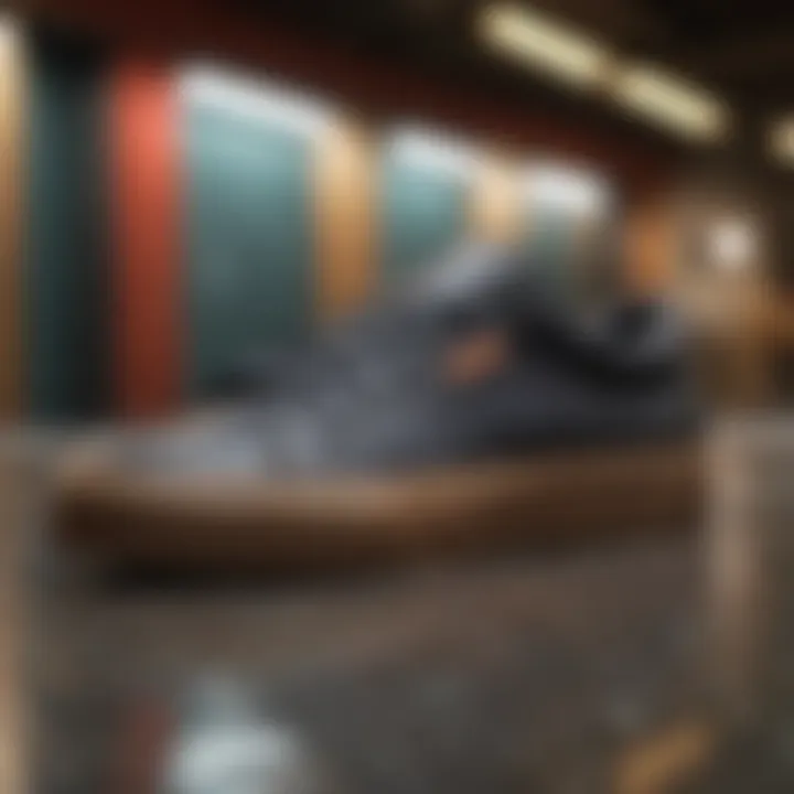 Diverse selection of skate shoes from various brands