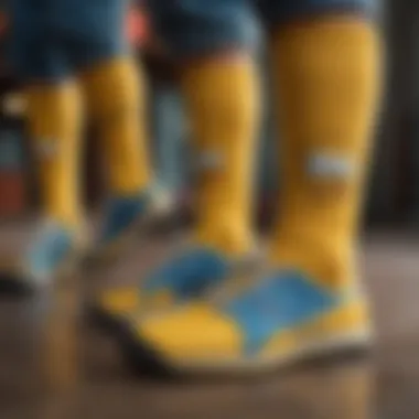 Group of athletes wearing Simpsons socks during an event