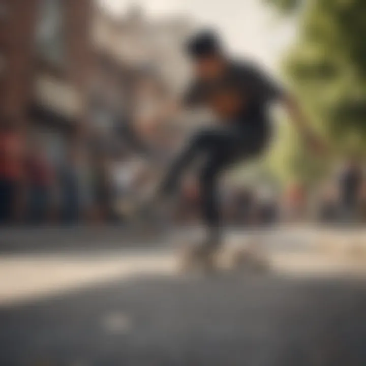 Group of skateboarders engaging in a community event