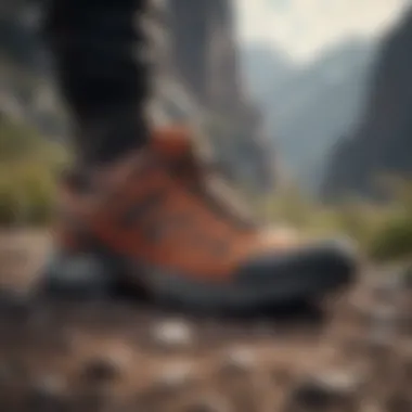 Skyrunners shoes on rugged terrain illustrating durability