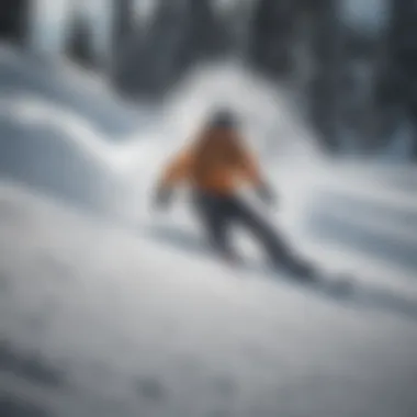 A well-waxed snowboard gliding on snow