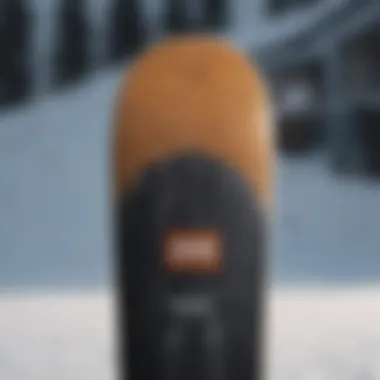 Close-up of snowboard features highlighting quality craftsmanship.