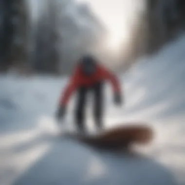 Applying wax to a snowboard