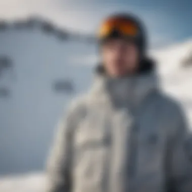 Performance in Action: Snowboarding Anorak in Use Snowboarder wearing a high-performance anorak on the slopes