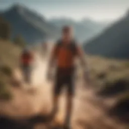 Athletes using Sun Bum antibacterial spray during a mountain biking expedition