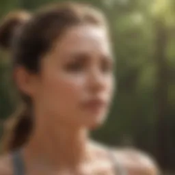 Dynamic athlete applying sunscreen mist before a challenging outdoor activity