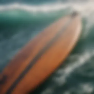 Innovative Design of Surf Exercise Boards Close-up of surf exercise board design showcasing its contours and stability features