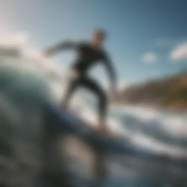 Riding the River Waves A surfer riding a wave on a river, showcasing alternative surfing locations