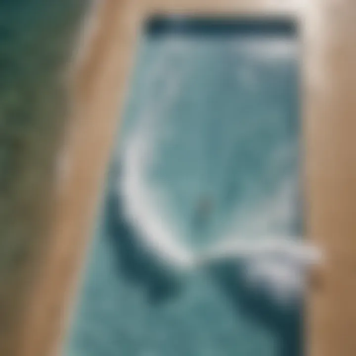 Aerial view of a modern surf pool showcasing wave technology