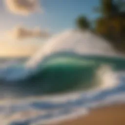 A stunning wave crashing on a picturesque Puerto Rican beach.