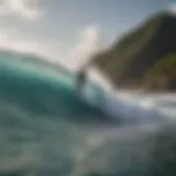 Surfer riding a wave at Playa Encuentro