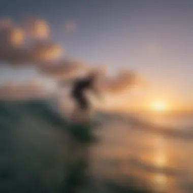 Local surfers enjoying a sunset session