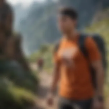 The Adventurous Spirit Captured in Design A vibrant 'Take a Hike' T-shirt design showcasing adventurous spirit