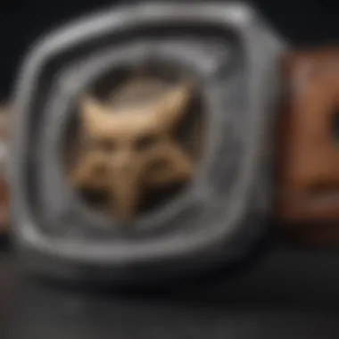 Close-up of unique design elements on a DGK belt