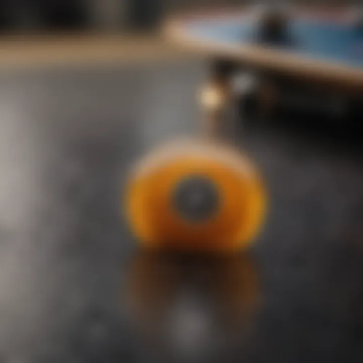 A close-up of skateboard wax on a smooth surface