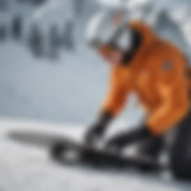 Snowboard Edge Inspection for Enhanced Safety and Performance Snowboarder inspecting well-maintained edges before hitting the slopes