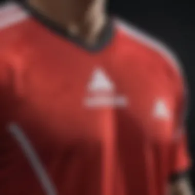 Close-up of an innovative Adidas jersey design featuring unique patterns and technology.