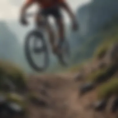 A mountain biker navigating a rugged terrain in stylish Nike shoes