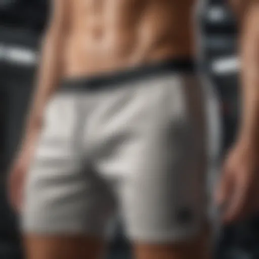 Showcasing the sleek design of luxury sweatshorts