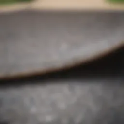 Close-up of textured grip tape on a skateboard deck