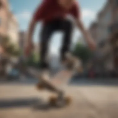 Demonstrating Grip Impact During Tricks Skater performing a trick showcasing grip impact