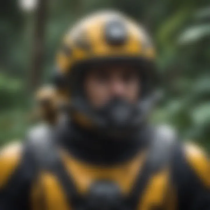 Detailed view showcasing the technical gear associated with fanatic bees in extreme sports