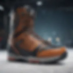 Detailed view of a high-performance snowboarding boot showcasing its technical features.