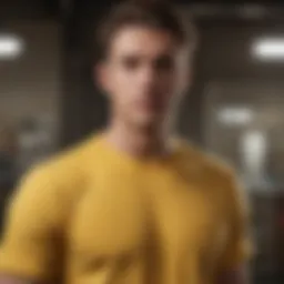 Stylish yellow t-shirt displayed on a mannequin