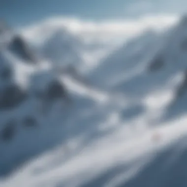 Majestic Winter Sports Terrain A breathtaking mountain landscape adorned with snow, showcasing the pristine beauty of winter sports terrain.