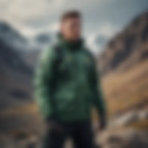 The Pit Viper Jacket showcased against a rugged mountain backdrop