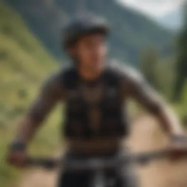 Shoulder Pads in Action Mountain biker demonstrating the use of shoulder pads during a downhill ride