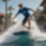 A dynamic Flowrider surfing session showcasing the perfect wave creation