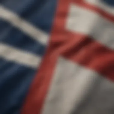 Close-up of a small nautical flag crafted from durable materials.