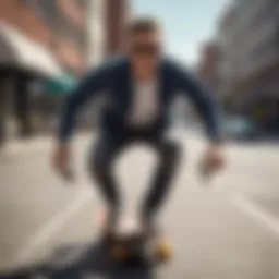 Mike Mo Capaldi showcasing his sunglasses while skateboarding