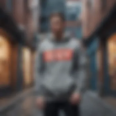 Stylish Vans sweatshirt displayed against an urban backdrop