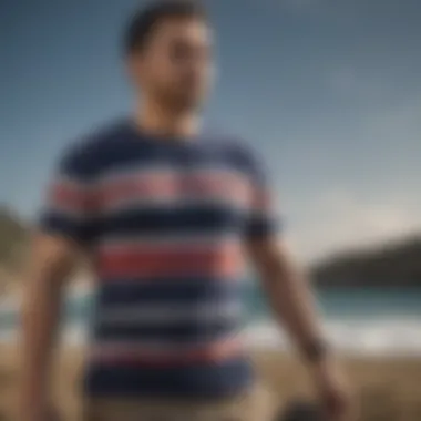 Cultural Impact of Navy Stripe T-Shirts Artistic representation of the cultural significance of navy stripe t-shirts