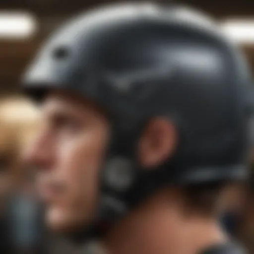 Close-up view of the Tony Hawk skate helmet showcasing its unique design elements