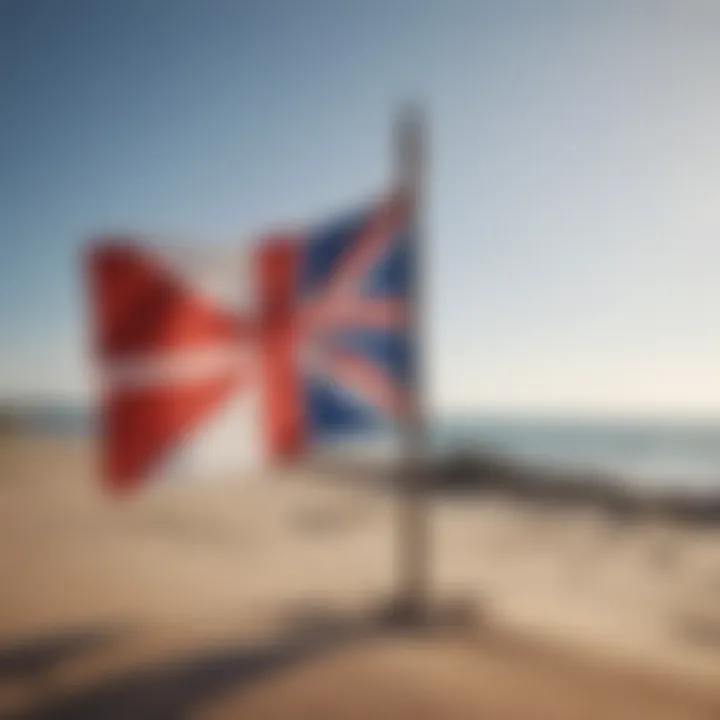 An example of regional variations in beach flags