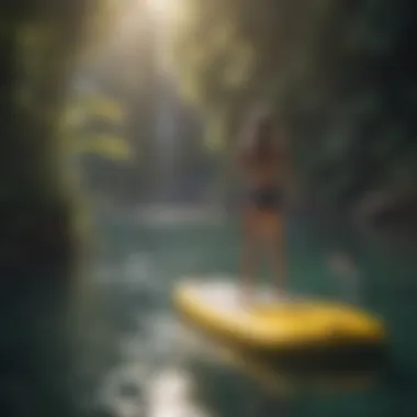The Beauty of Inflatable Paddleboards Inflatable paddleboard on a serene water body