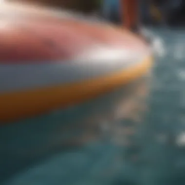 Exploring Material Choices for SUPs Close-up view of different inflatable SUP materials
