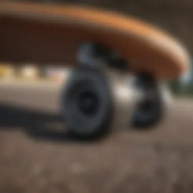 Close-up of longboard materials and their textures