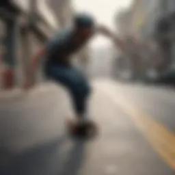 Demonstrating a fundamental longboard trick