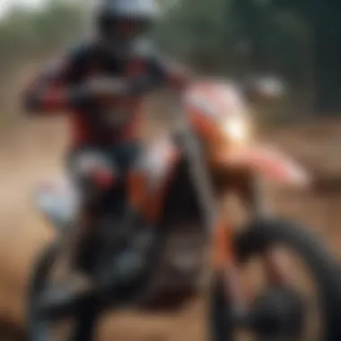 Close-up of a motocross bike showcasing advanced technology