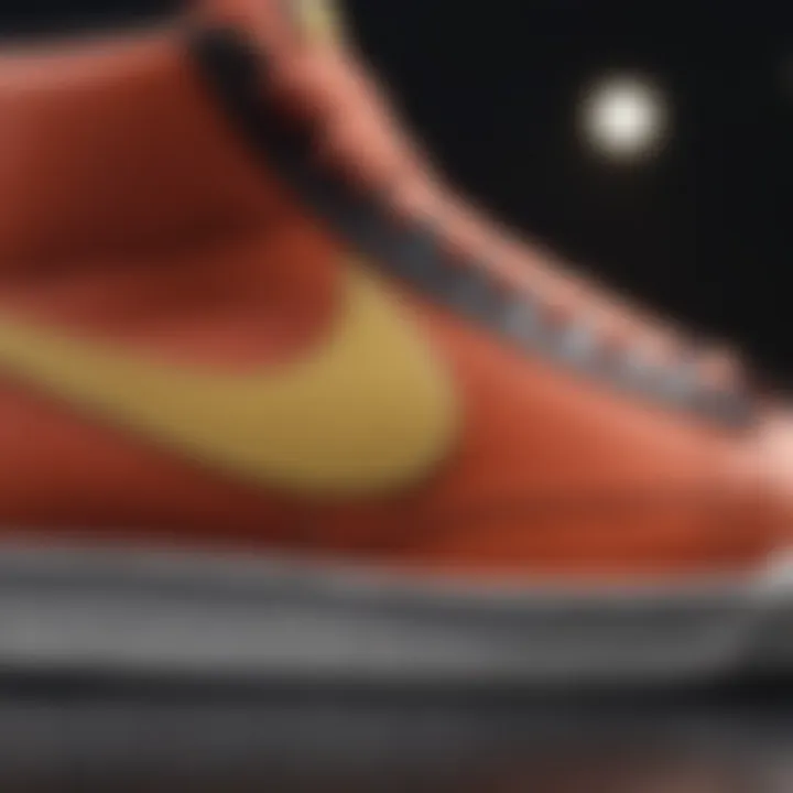 Close-up of Nike Blazer design showcasing unique features