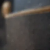 Close-up view of rubber grip tape texture on skateboard